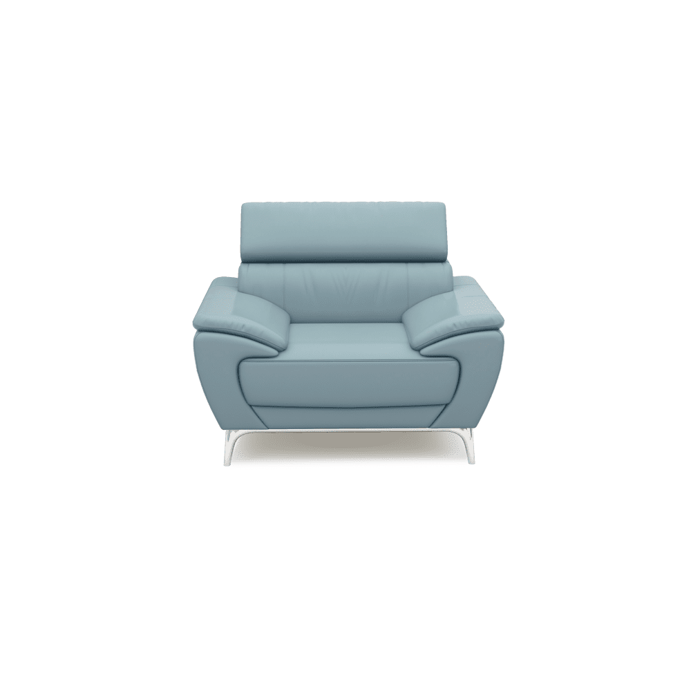 VICHY - Adjustable Headrest Fabric / Leather Sofa (1-seater)