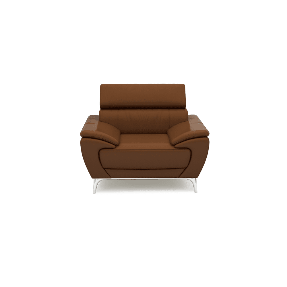 VICHY - Adjustable Headrest Fabric / Leather Sofa (1-seater)