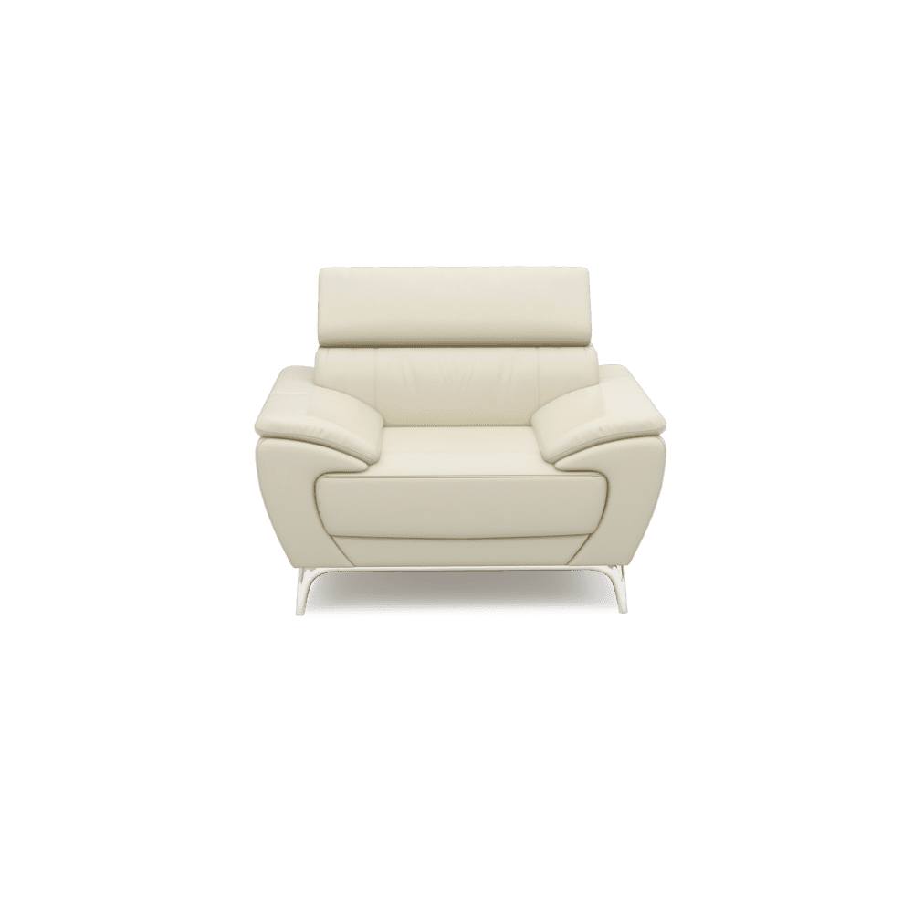 VICHY - Adjustable Headrest Fabric / Leather Sofa (1-seater)