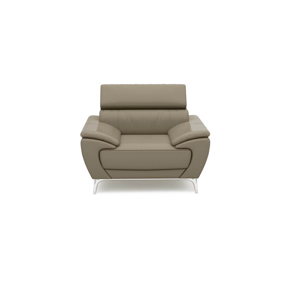 VICHY - Adjustable Headrest Fabric / Leather Sofa (1-seater)