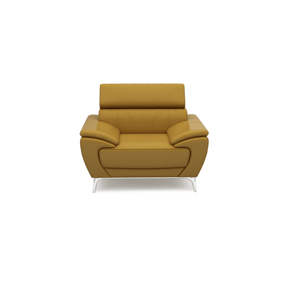 VICHY - Adjustable Headrest Fabric / Leather Sofa (1-seater)