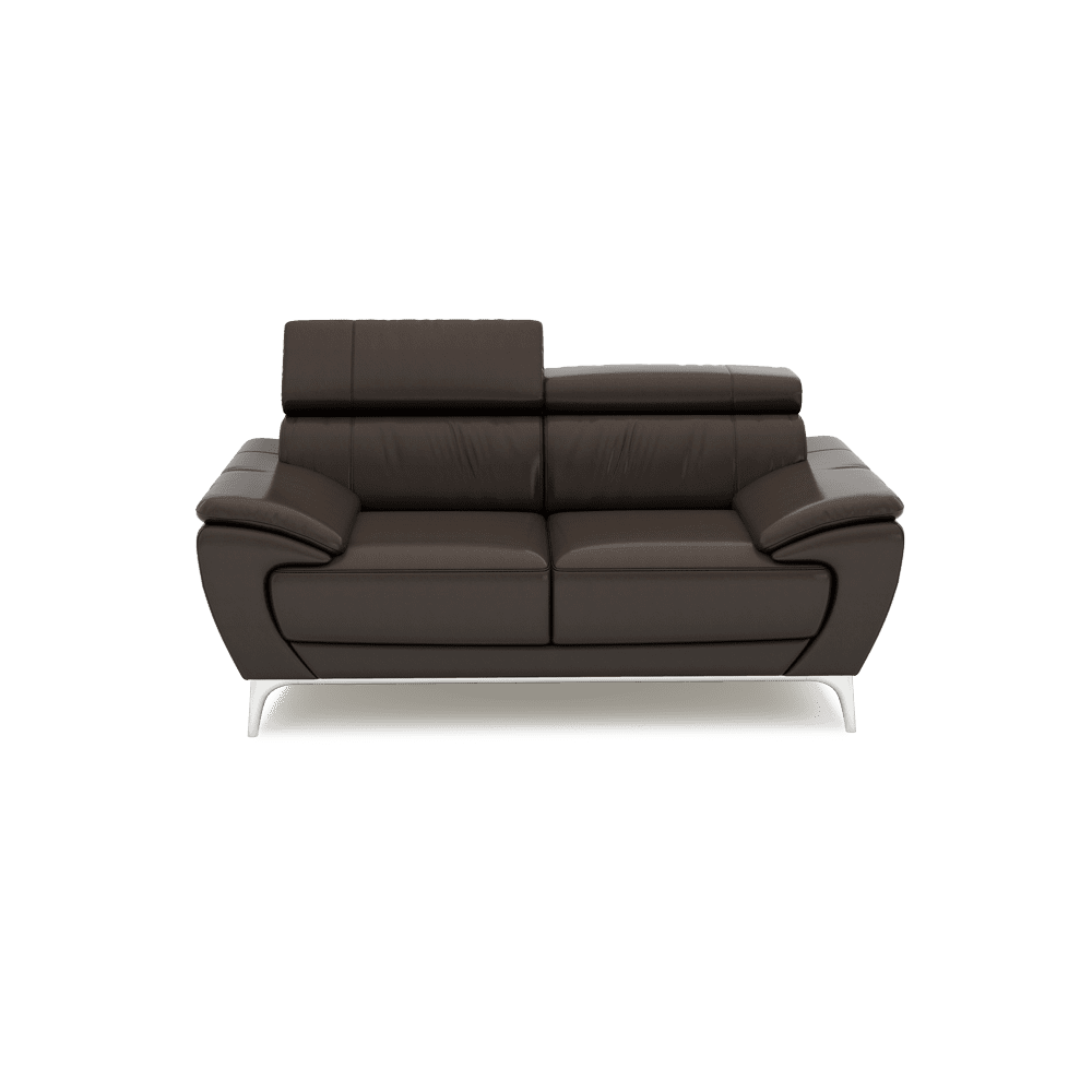 VICHY - Adjustable Headrest Fabric / Leather Sofa (2-seater)