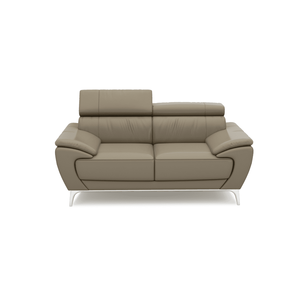 VICHY - Adjustable Headrest Fabric / Leather Sofa (2-seater)