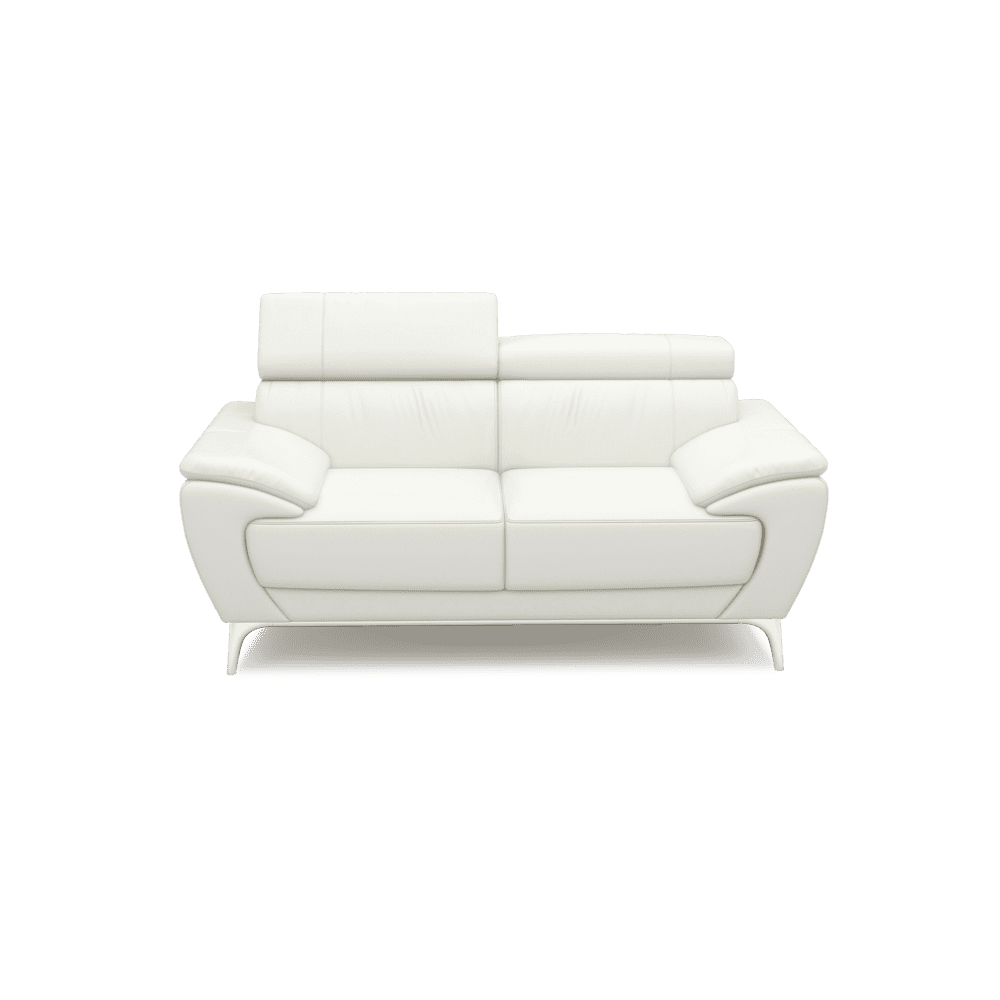 VICHY - Adjustable Headrest Fabric / Leather Sofa (2-seater)