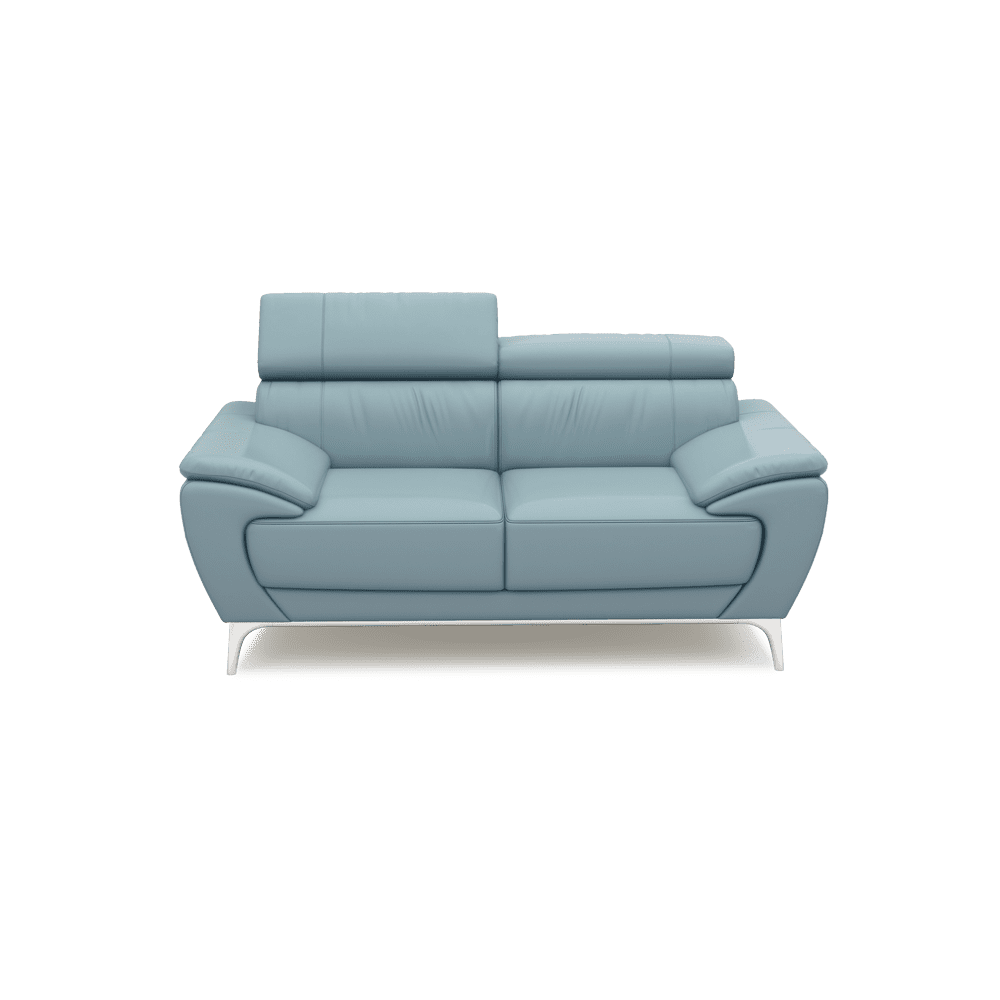 VICHY - Adjustable Headrest Fabric / Leather Sofa (2-seater)