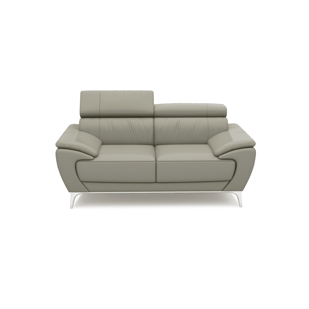VICHY - Adjustable Headrest Fabric / Leather Sofa (2-seater)