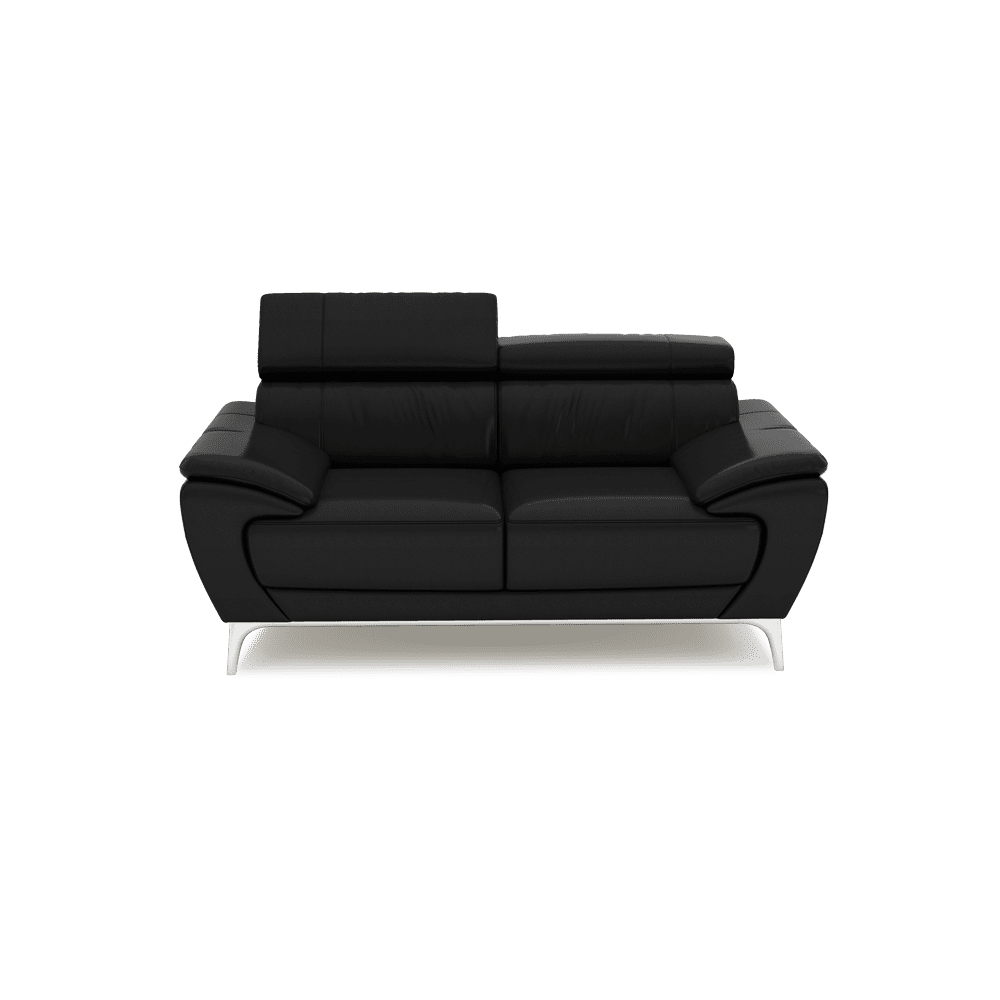 VICHY - Adjustable Headrest Fabric / Leather Sofa (2-seater)