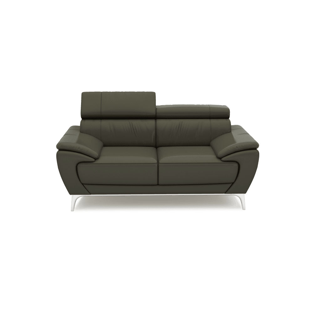 VICHY - Adjustable Headrest Fabric / Leather Sofa (2-seater)
