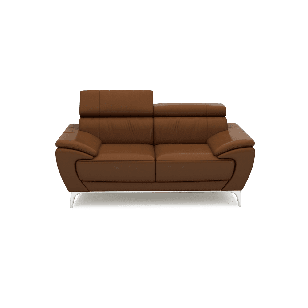 VICHY - Adjustable Headrest Fabric / Leather Sofa (2-seater)