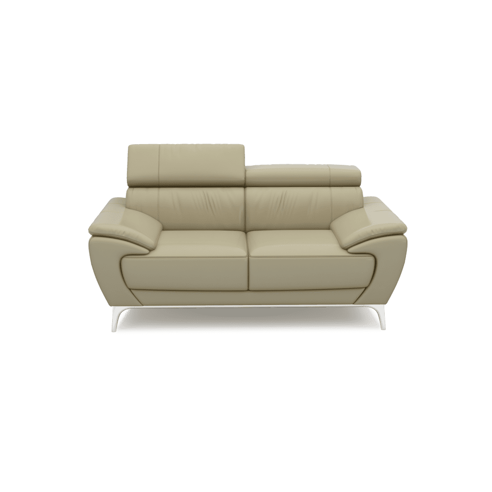 VICHY - Adjustable Headrest Fabric / Leather Sofa (2-seater)