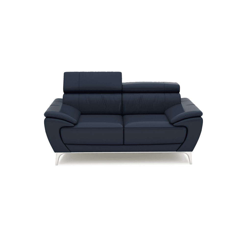 VICHY - Adjustable Headrest Fabric / Leather Sofa (2-seater)