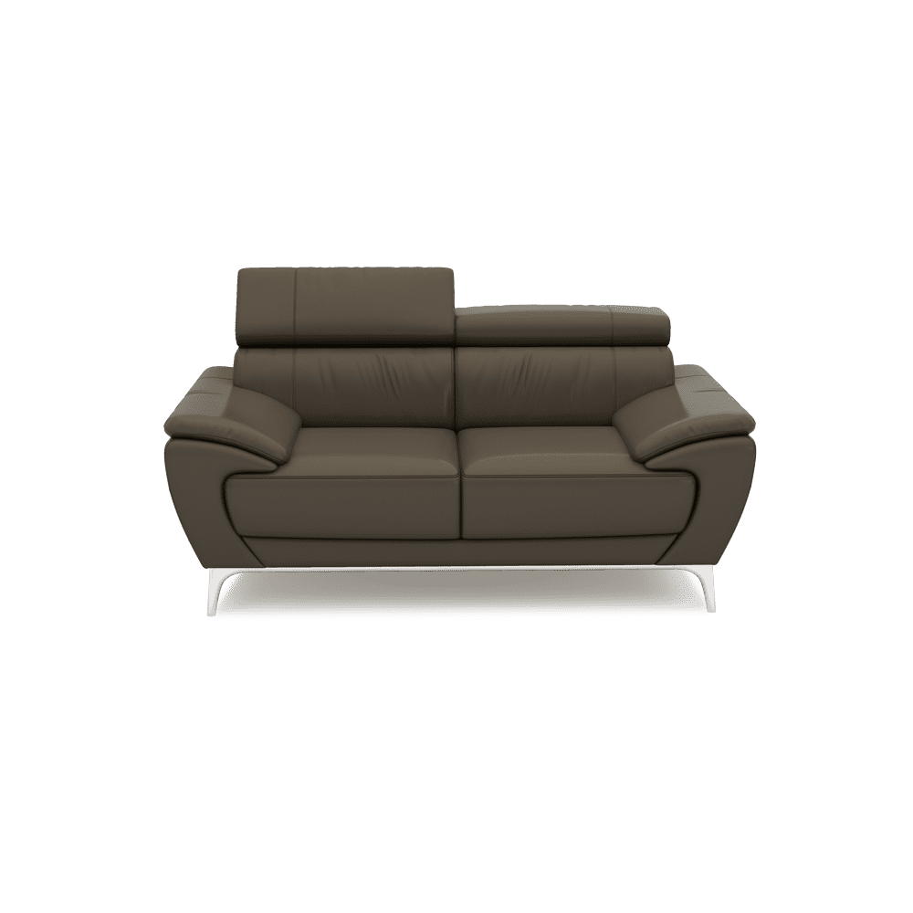 VICHY - Adjustable Headrest Fabric / Leather Sofa (2-seater)