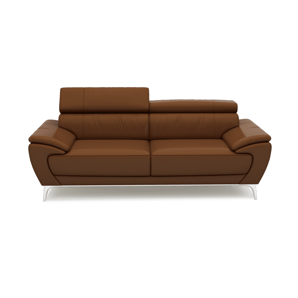 VICHY - Adjustable Headrest Fabric / Leather Sofa (3-seater)