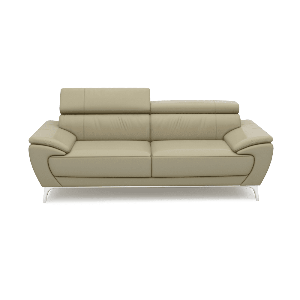 VICHY - Adjustable Headrest Fabric / Leather Sofa (3-seater)