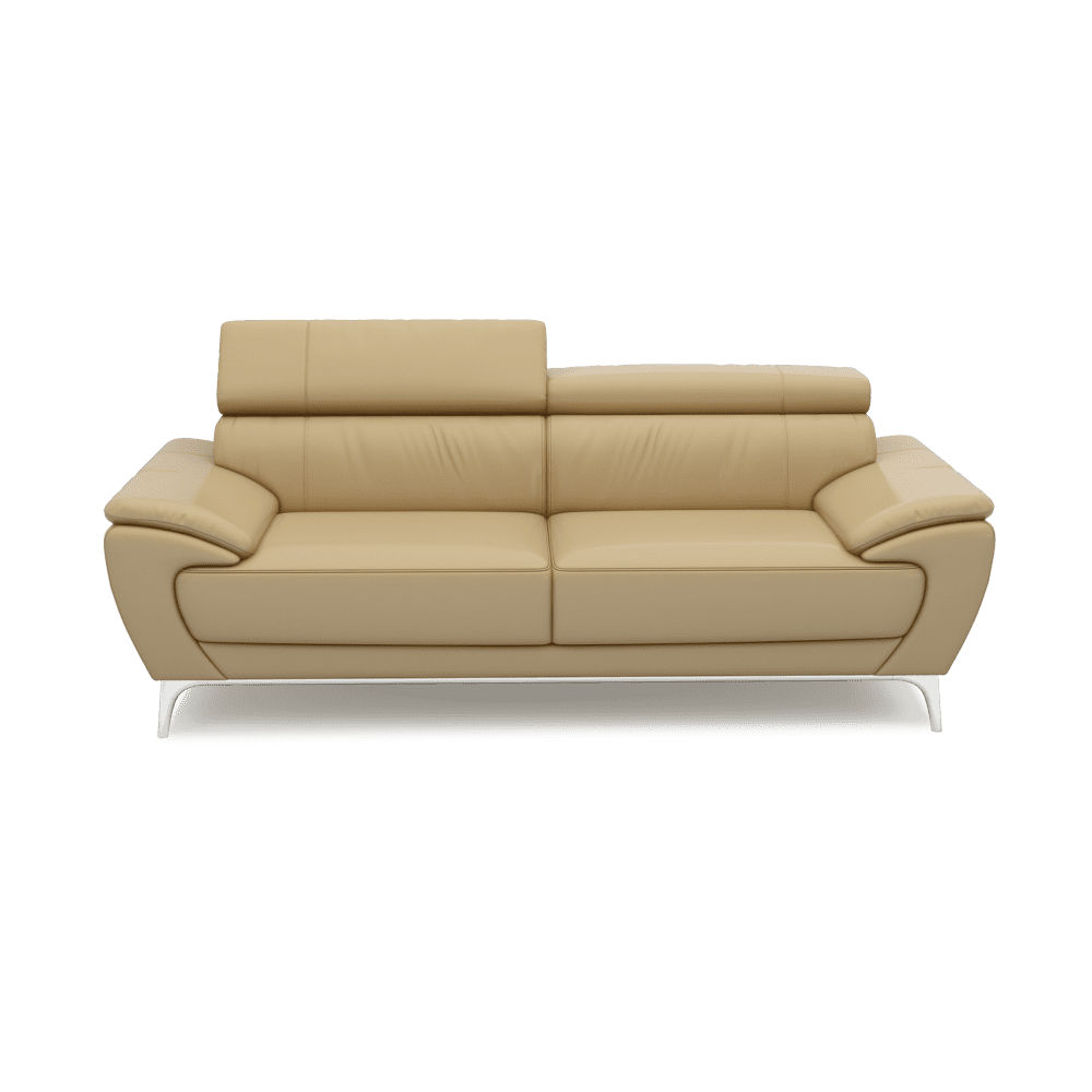VICHY - Adjustable Headrest Fabric / Leather Sofa (3-seater)