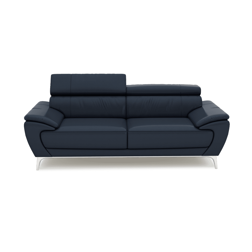 VICHY - Adjustable Headrest Fabric / Leather Sofa (3-seater)