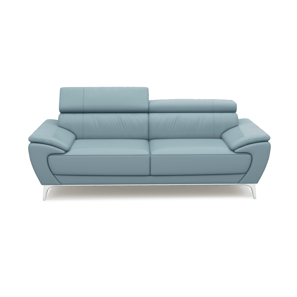 VICHY - Adjustable Headrest Fabric / Leather Sofa (3-seater)