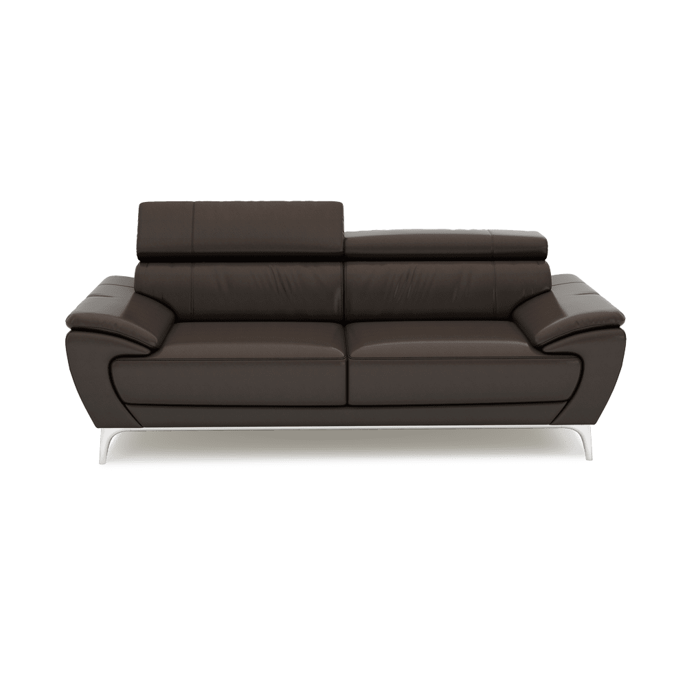 VICHY - Adjustable Headrest Fabric / Leather Sofa (3-seater)