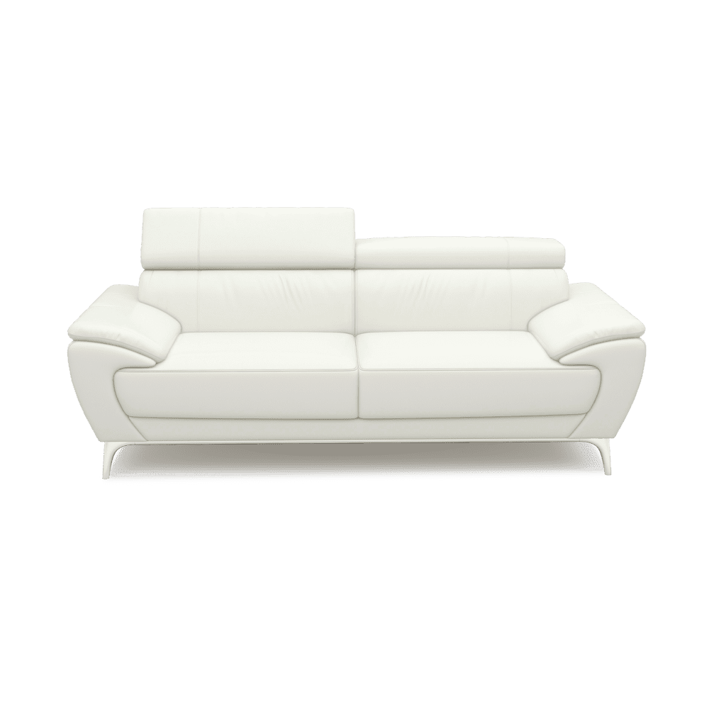VICHY - Adjustable Headrest Fabric / Leather Sofa (3-seater)