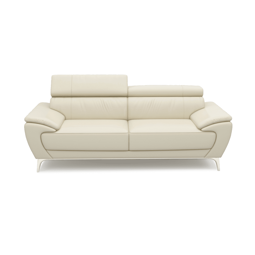 VICHY - Adjustable Headrest Fabric / Leather Sofa (3-seater)