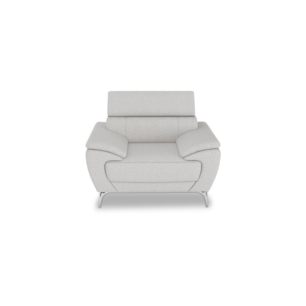 VICHY - Adjustable Headrest Fabric / Leather Sofa (1-seater)