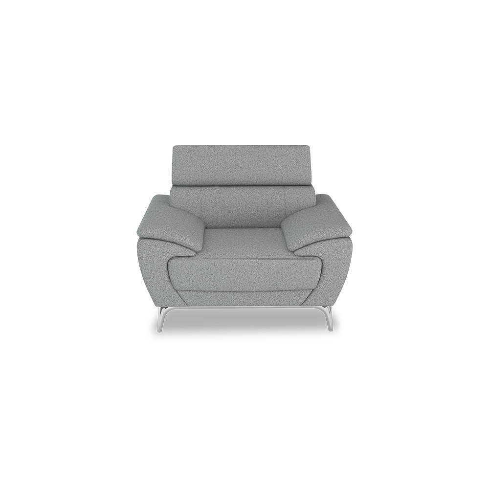 VICHY - Adjustable Headrest Fabric / Leather Sofa (1-seater)