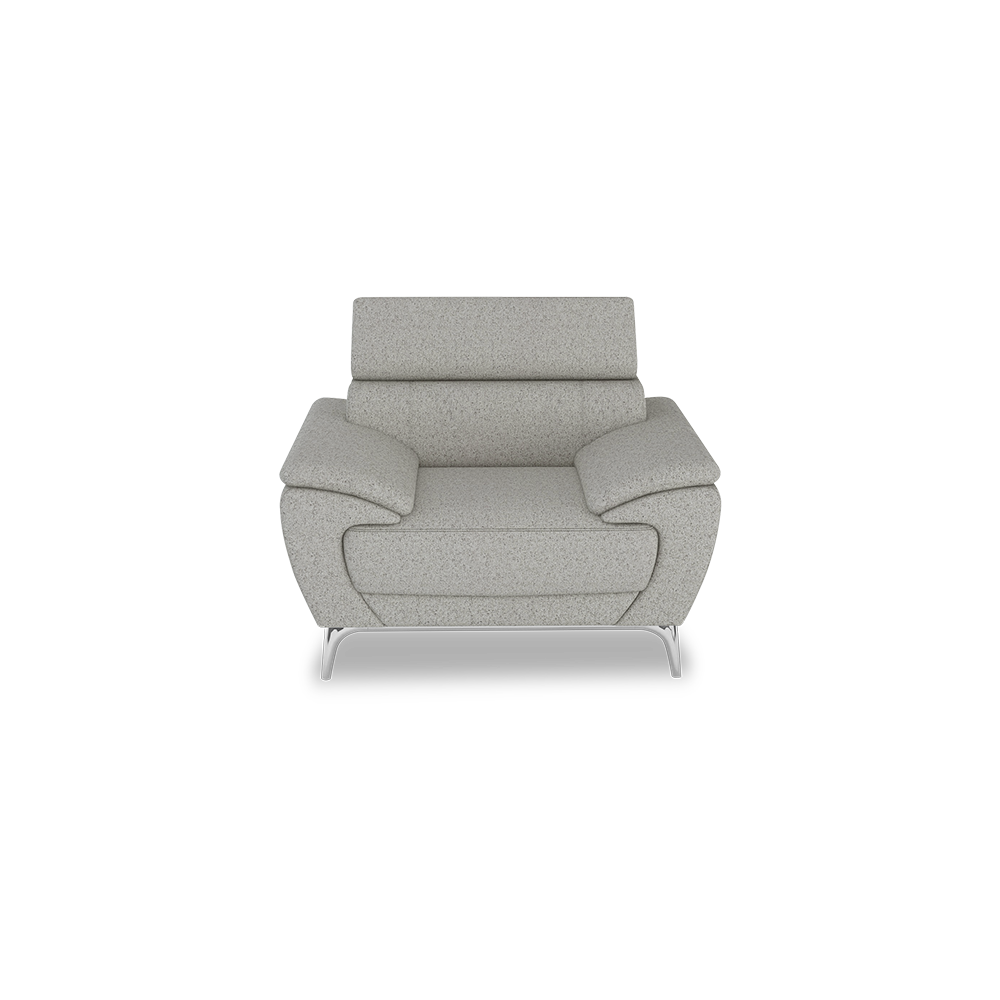 VICHY - Adjustable Headrest Fabric / Leather Sofa (1-seater)