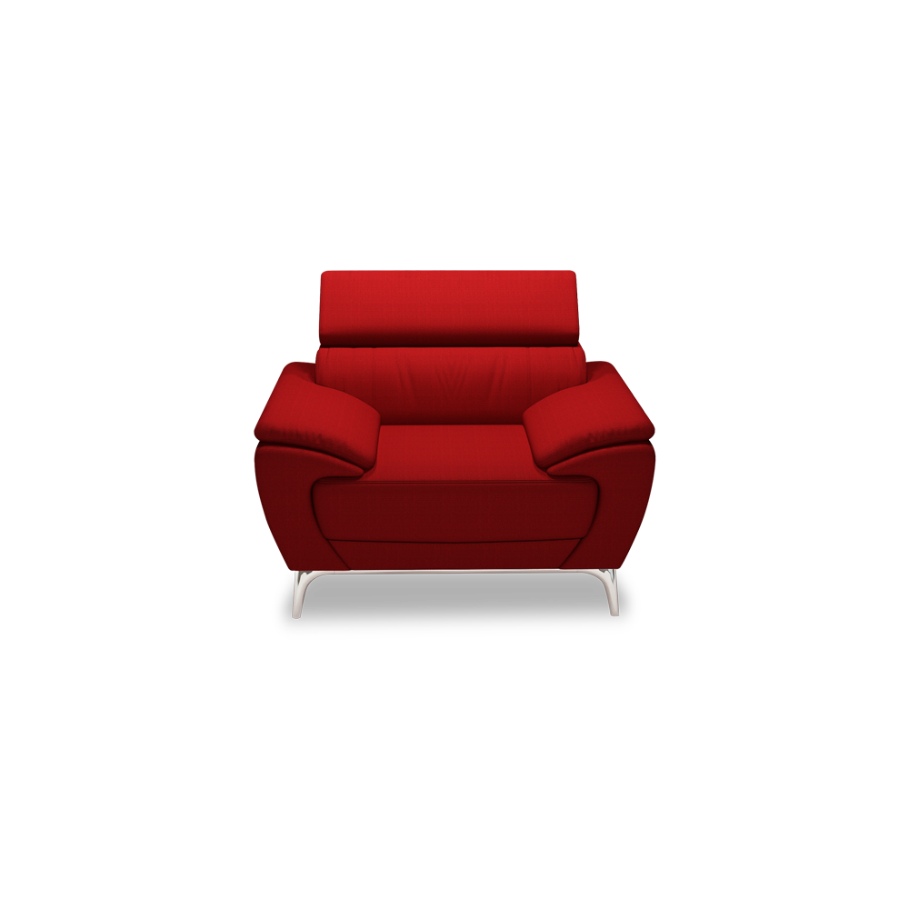 VICHY - Adjustable Headrest Fabric / Leather Sofa (1-seater)