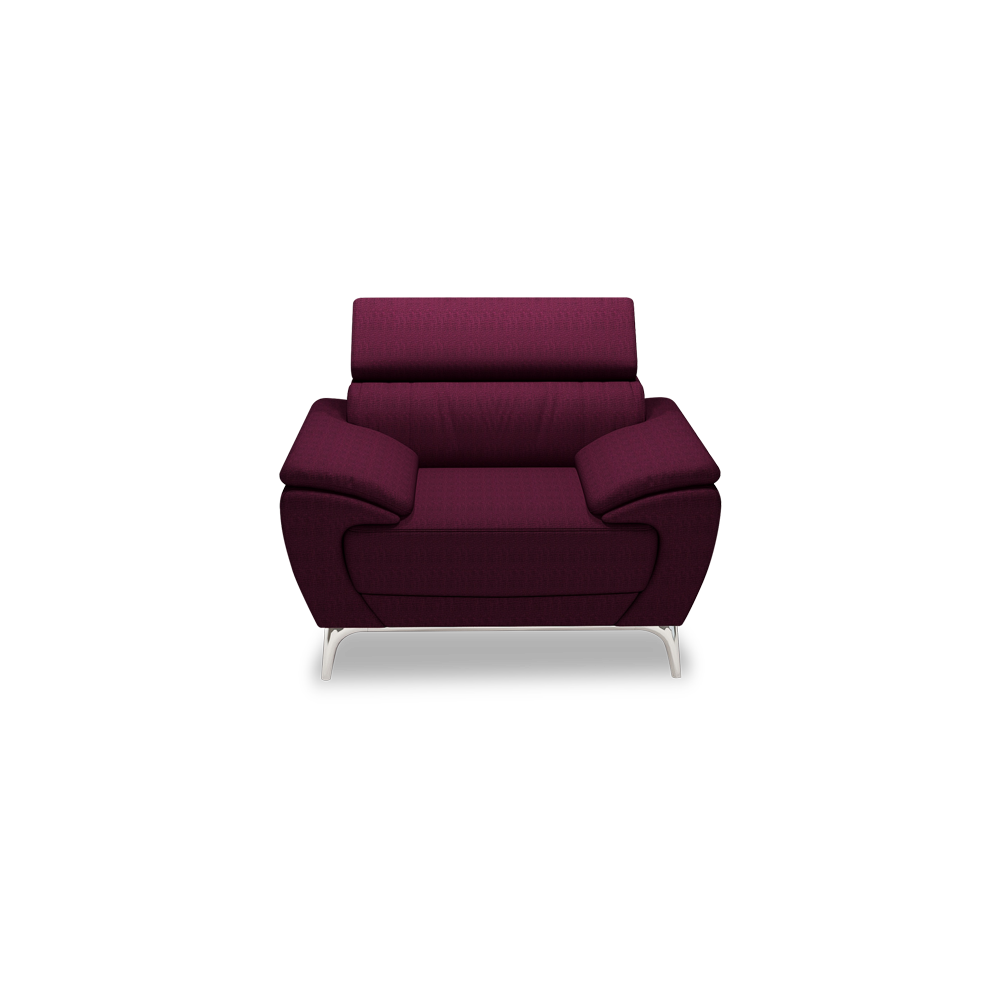 VICHY - Adjustable Headrest Fabric / Leather Sofa (1-seater)