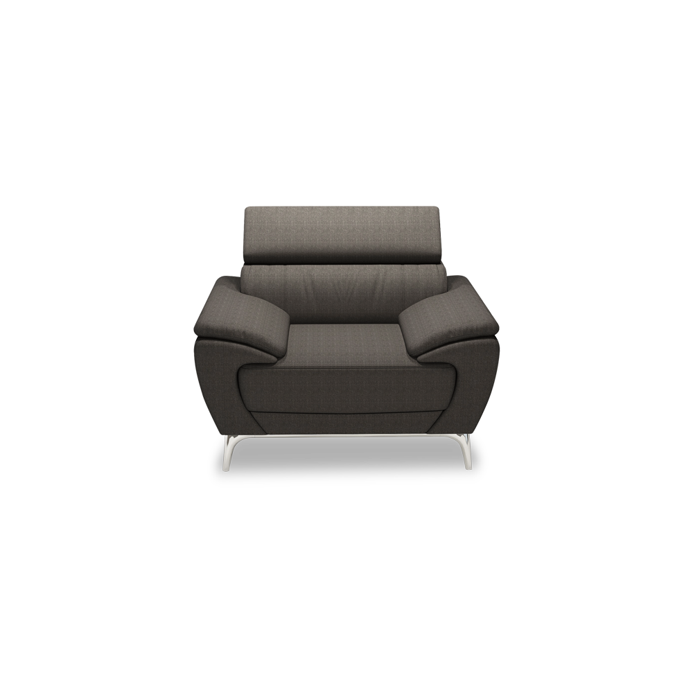 VICHY - Adjustable Headrest Fabric / Leather Sofa (1-seater)