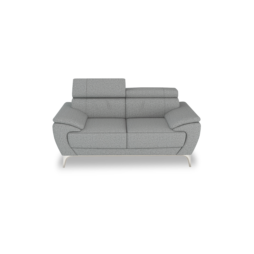 VICHY - Adjustable Headrest Fabric / Leather Sofa (2-seater)