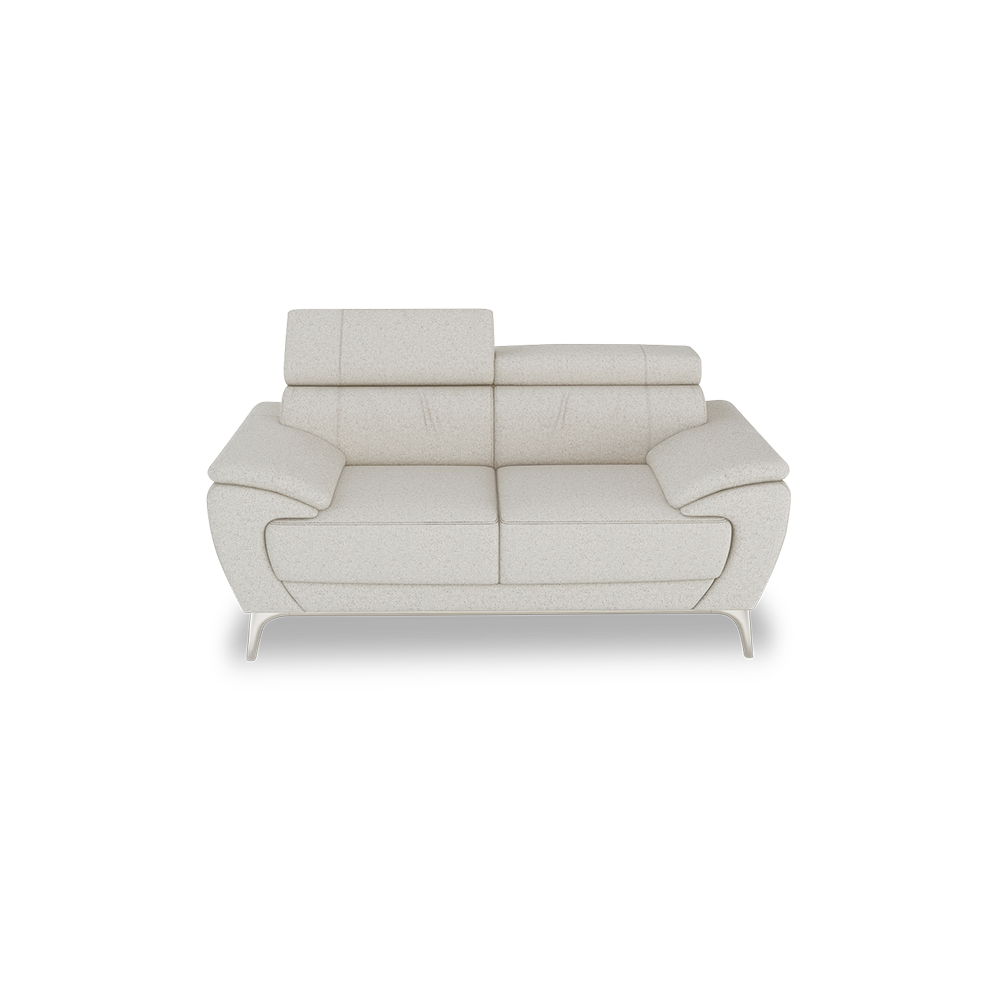 VICHY - Adjustable Headrest Fabric / Leather Sofa (2-seater)