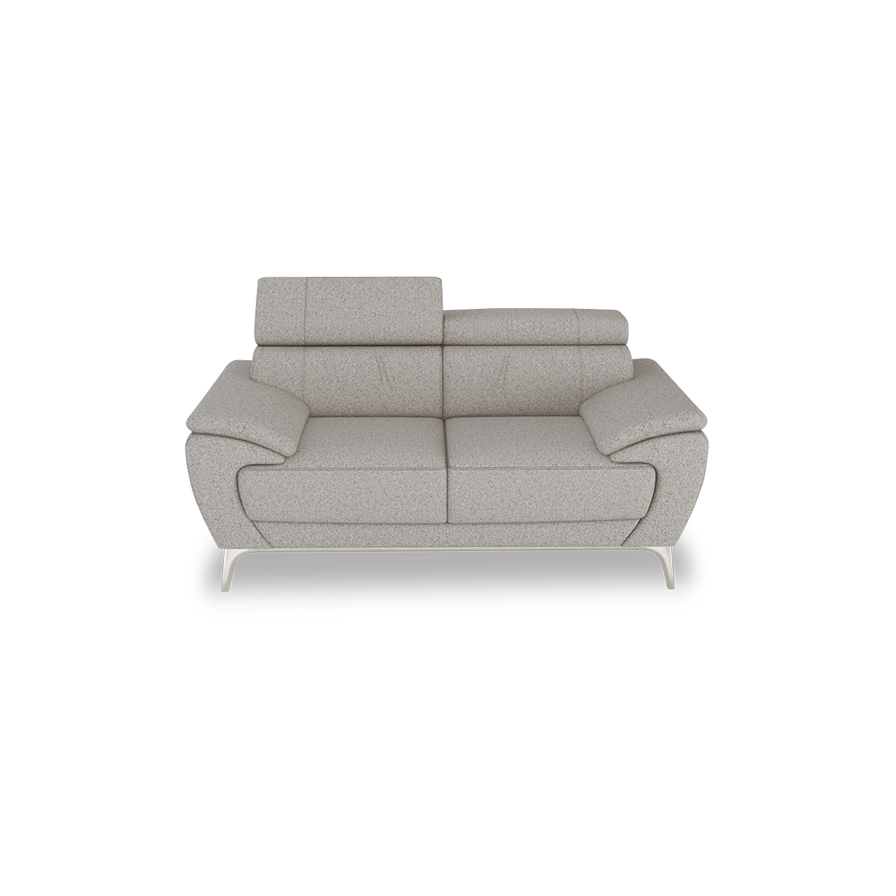 VICHY - Adjustable Headrest Fabric / Leather Sofa (2-seater)