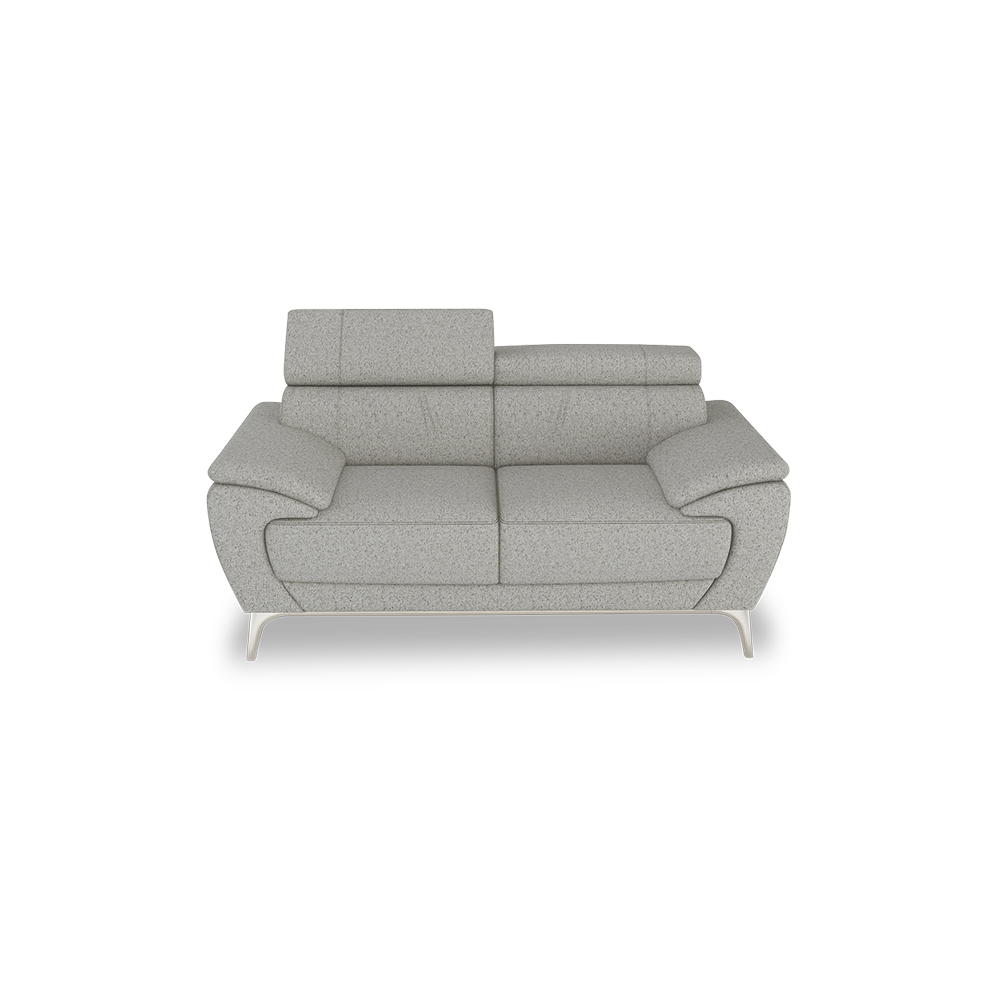 VICHY - Adjustable Headrest Fabric / Leather Sofa (2-seater)