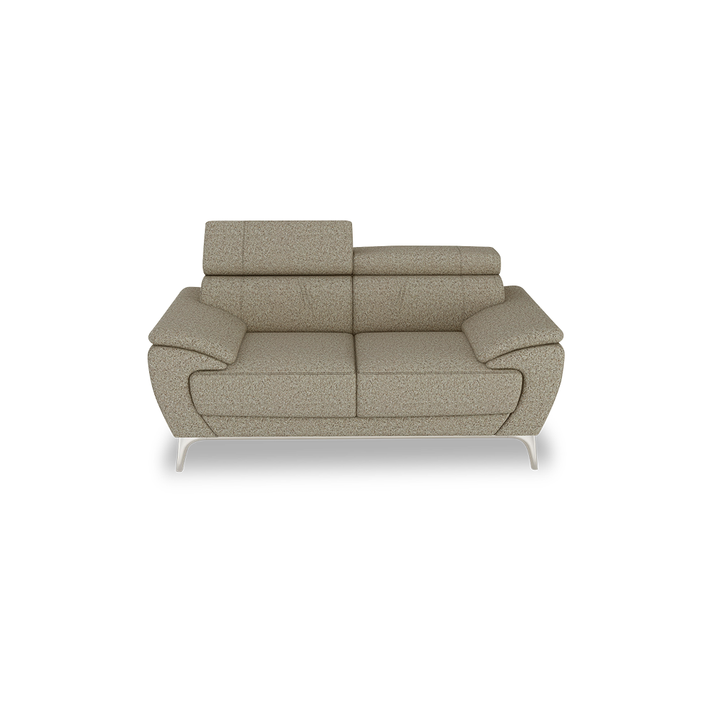 VICHY - Adjustable Headrest Fabric / Leather Sofa (2-seater)