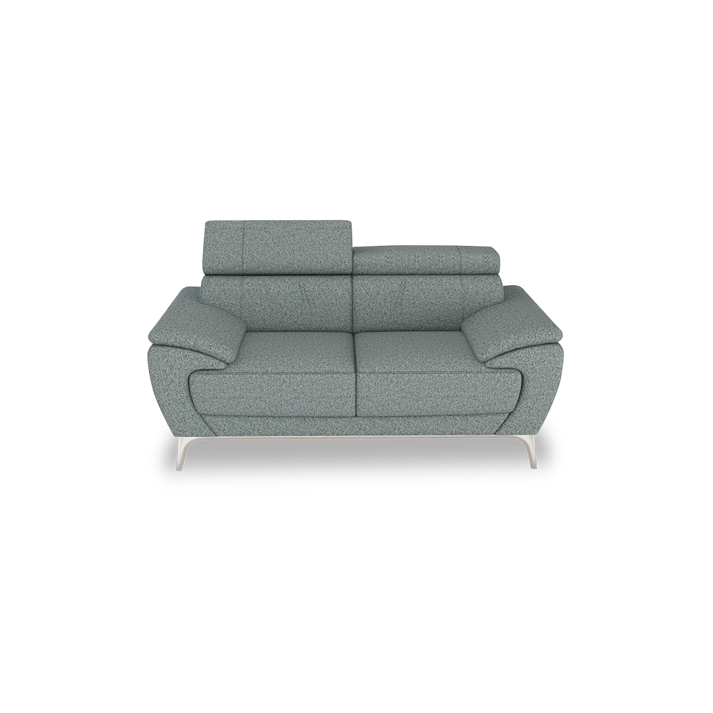 VICHY - Adjustable Headrest Fabric / Leather Sofa (2-seater)