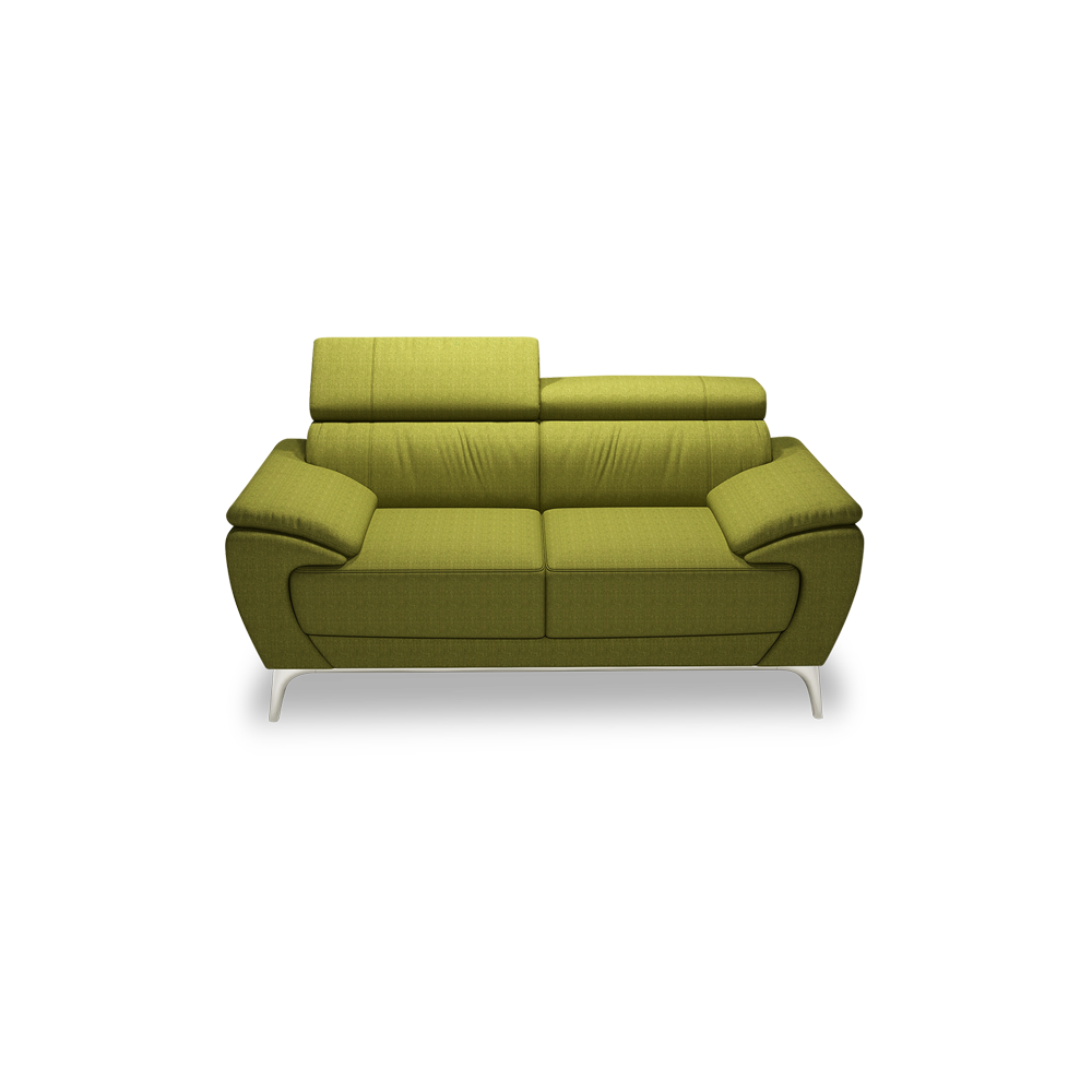 VICHY - Adjustable Headrest Fabric / Leather Sofa (2-seater)