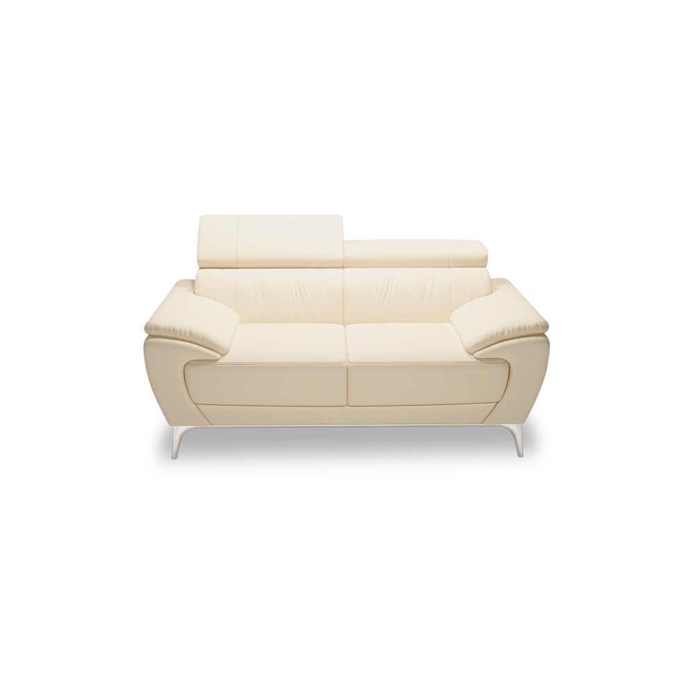 VICHY - Adjustable Headrest Fabric / Leather Sofa (2-seater)