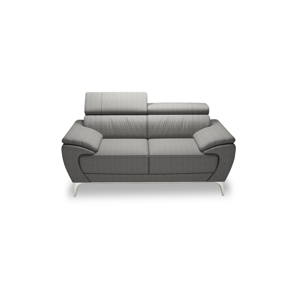 VICHY - Adjustable Headrest Fabric / Leather Sofa (2-seater)