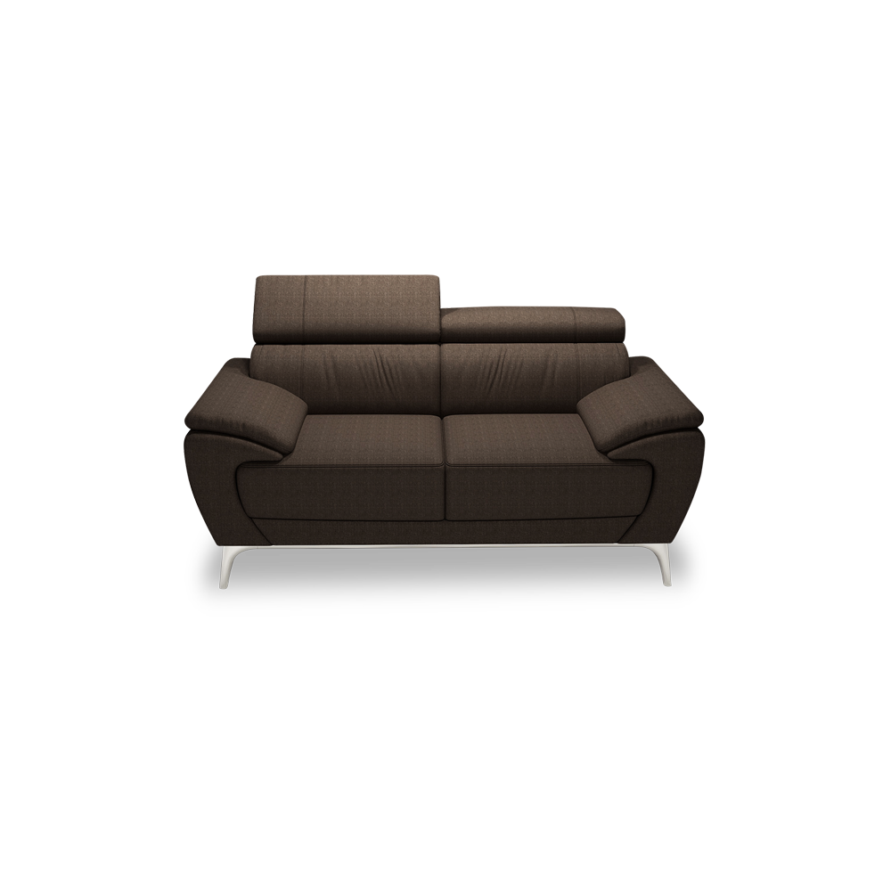 VICHY - Adjustable Headrest Fabric / Leather Sofa (2-seater)