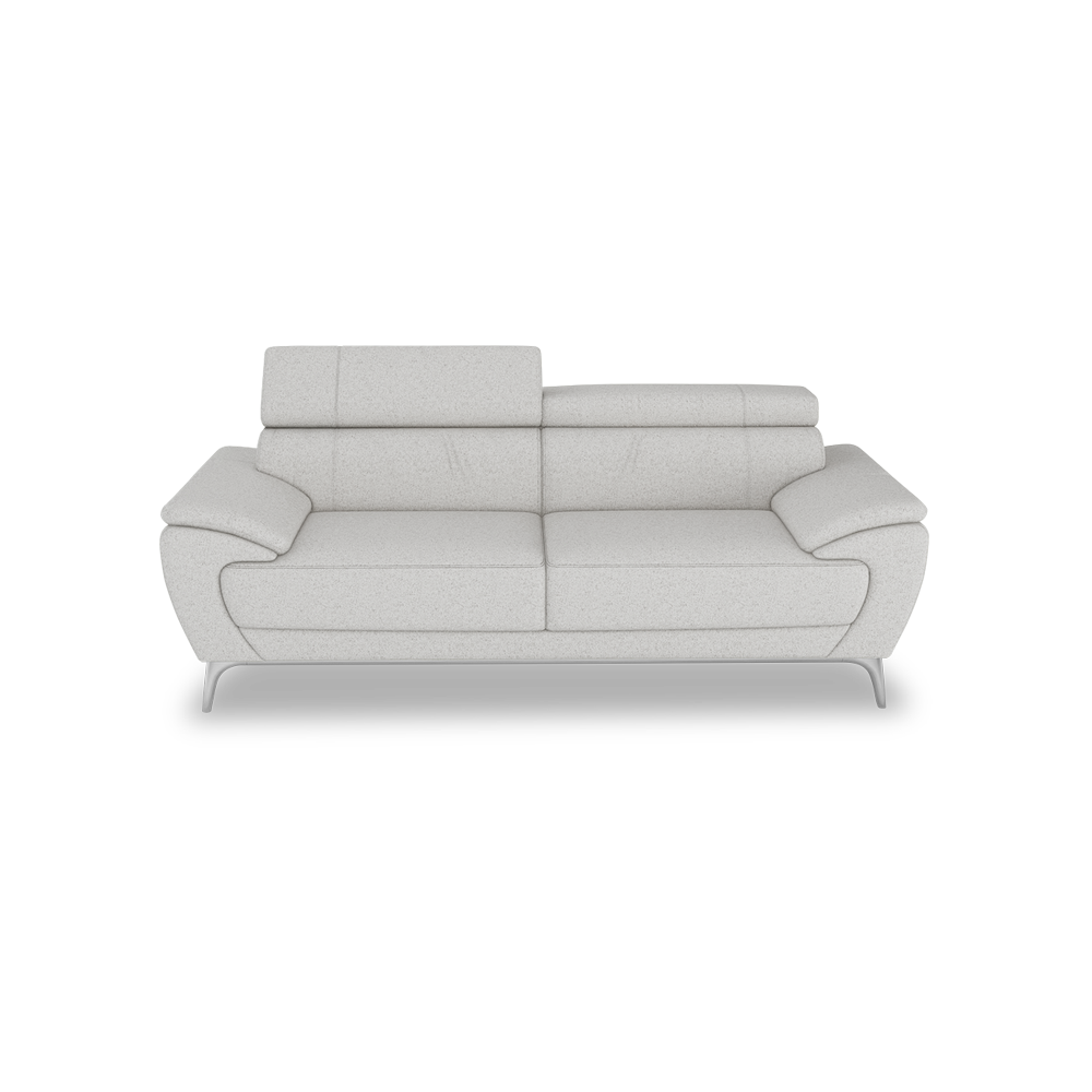VICHY - Adjustable Headrest Fabric / Leather Sofa (3-seater)