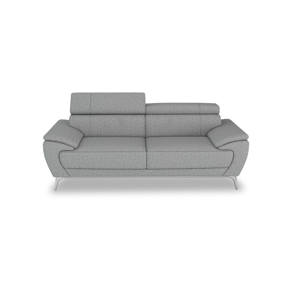 VICHY - Adjustable Headrest Fabric / Leather Sofa (3-seater)