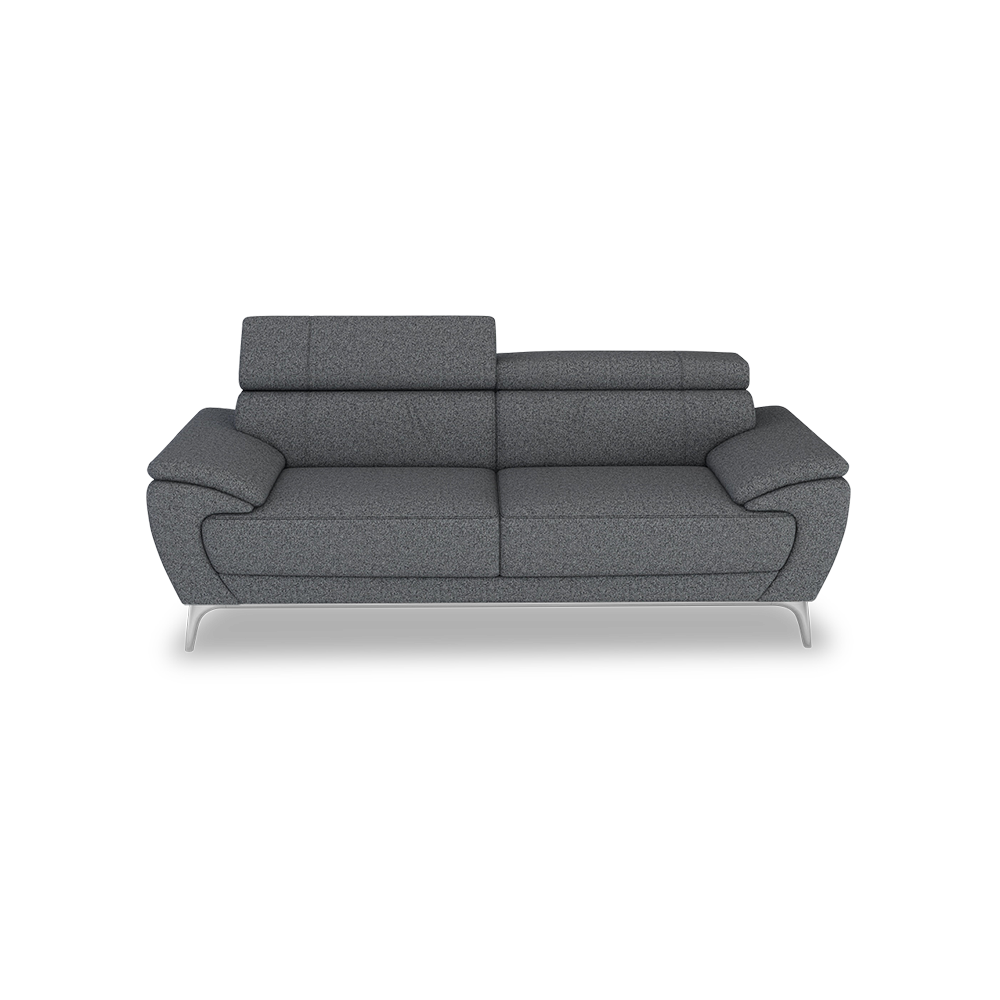 VICHY - Adjustable Headrest Fabric / Leather Sofa (3-seater)