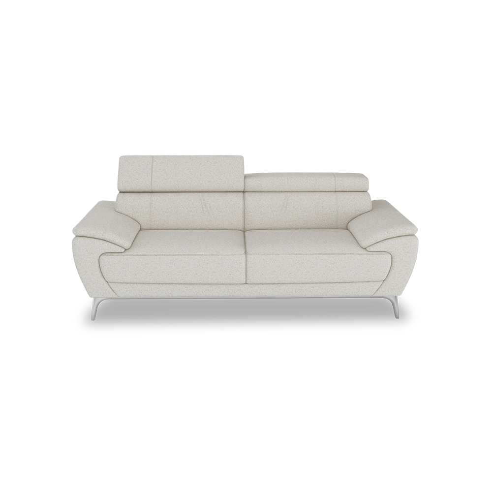 VICHY - Adjustable Headrest Fabric / Leather Sofa (3-seater)