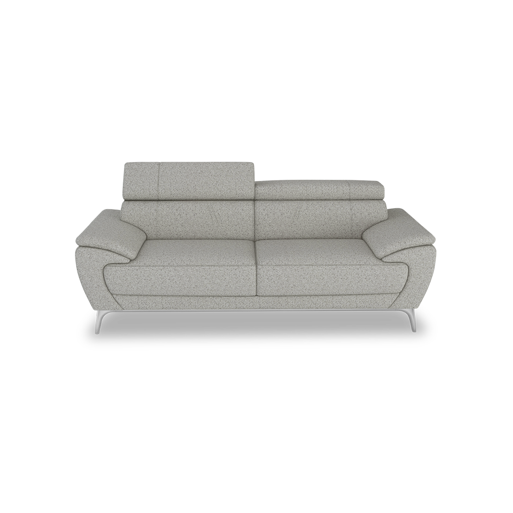 VICHY - Adjustable Headrest Fabric / Leather Sofa (3-seater)