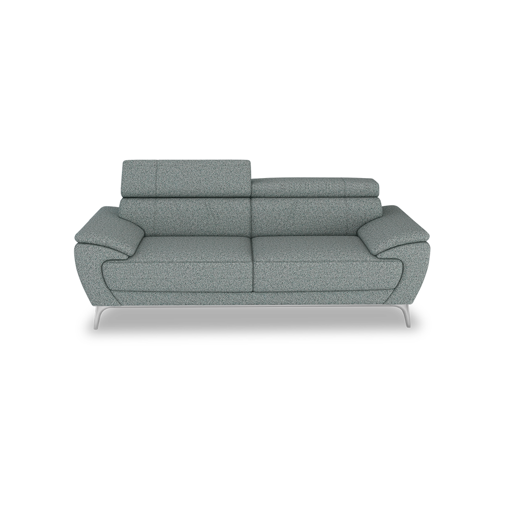 VICHY - Adjustable Headrest Fabric / Leather Sofa (3-seater)