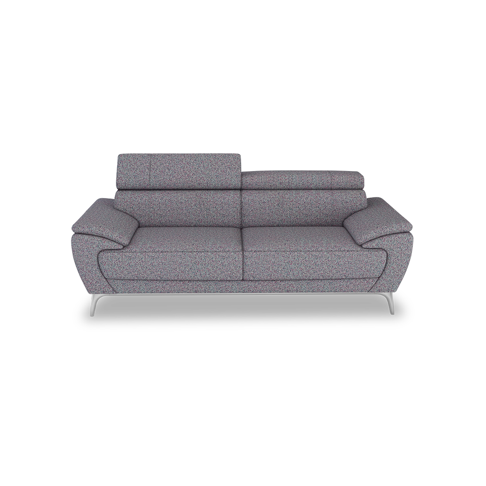 VICHY - Adjustable Headrest Fabric / Leather Sofa (3-seater)