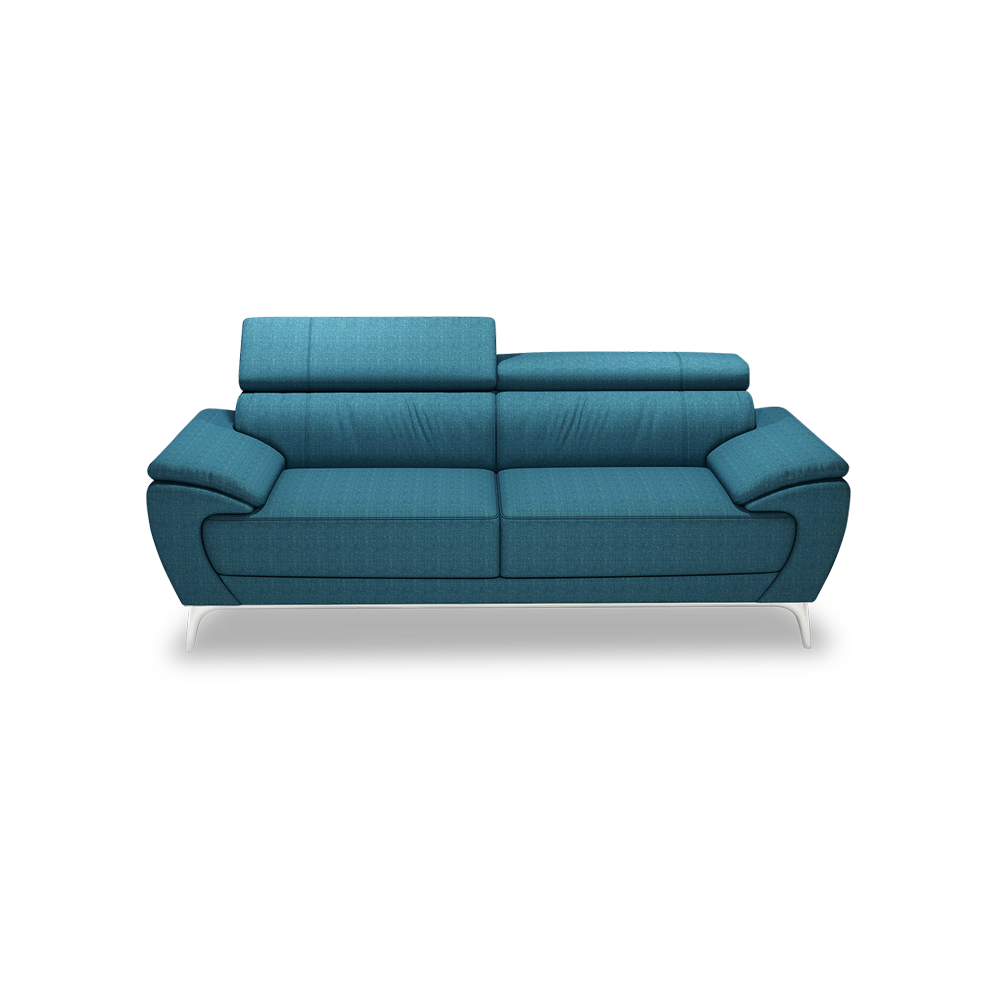 VICHY - Adjustable Headrest Fabric / Leather Sofa (3-seater)