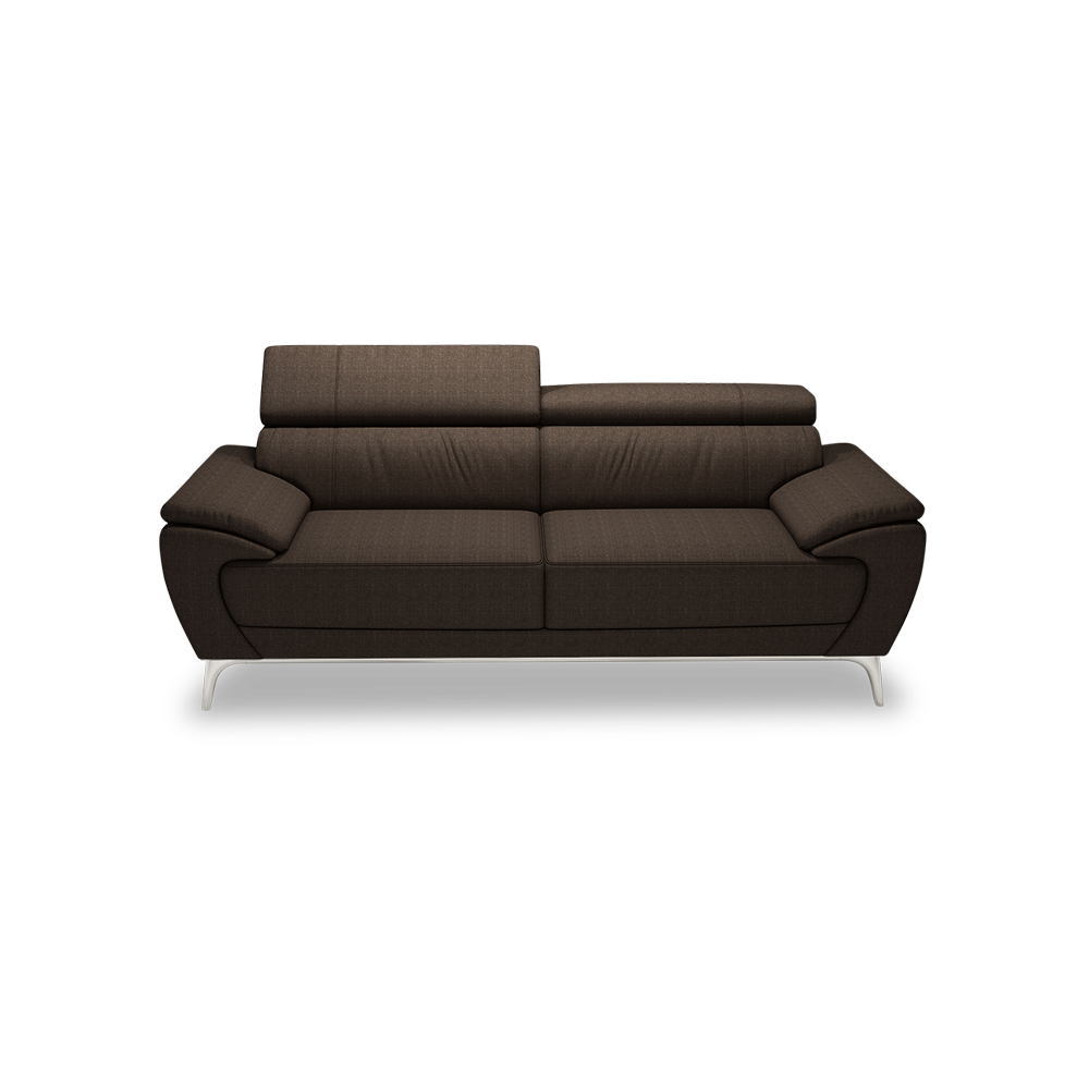 VICHY - Adjustable Headrest Fabric / Leather Sofa (3-seater)