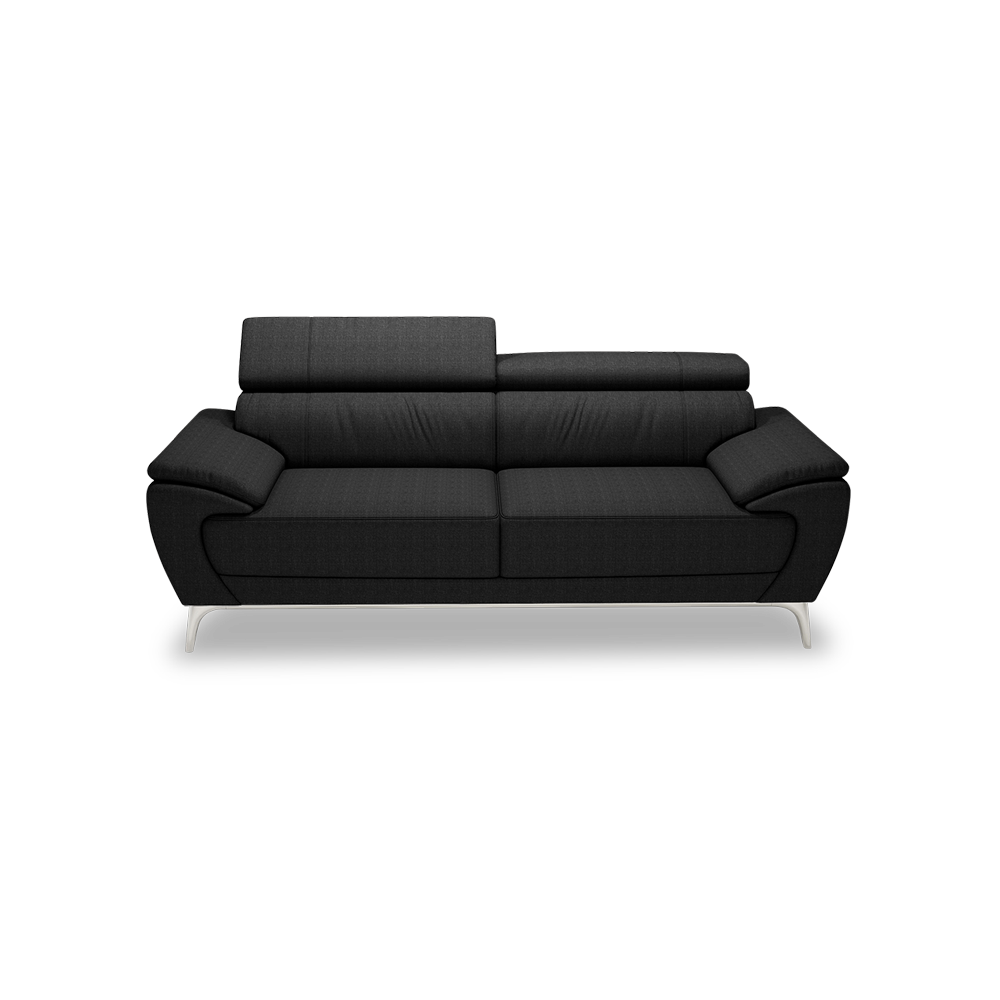 VICHY - Adjustable Headrest Fabric / Leather Sofa (3-seater)